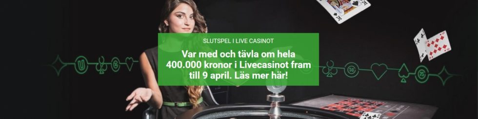 Spela live casino - slutspel i Live Casino med 400 000 kronor i potten!
