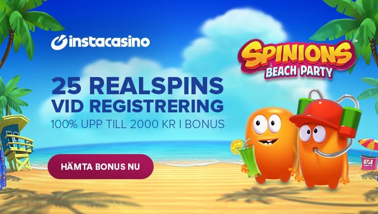 25 free spins utan insättning och omsättningskrav i Spinions Beach Party - InstaCasino