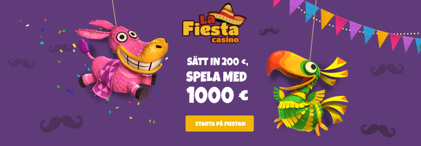 La Fiesta Casino bonus - sätt in 2 000 kr spela med 10 000 kr