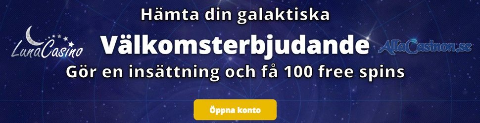 Få 100 freespins med Luna casinos välkosmtbonis