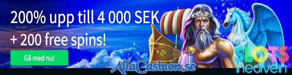 Slots Heaven Casino välkomstbonus ger dig upp till 4000 kr och 200 freespins