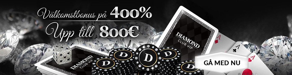 Få upp till 8000 kr hos Diamond Club VIP Casino i välkomstbonus