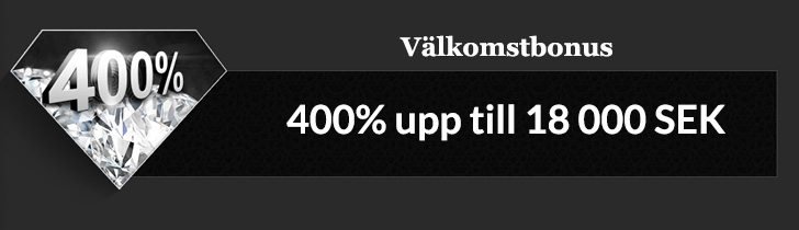 400% bonus upp till 18000kr pa Diamond Club VIP casino