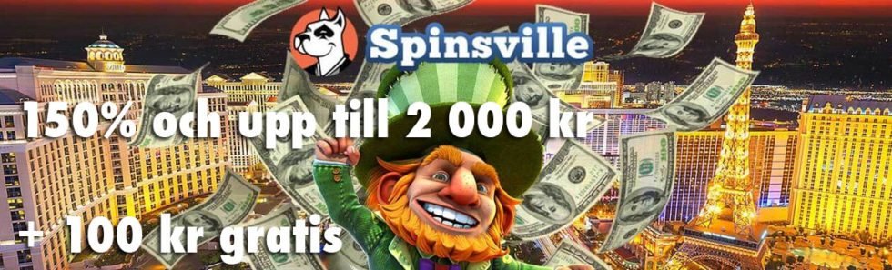 Spinsville casino välkomstbonus upp till 2 000kr