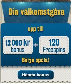 Sveacasino välkomstpaket 120 gratis free spins + 12 000 kr i välkomstbonus