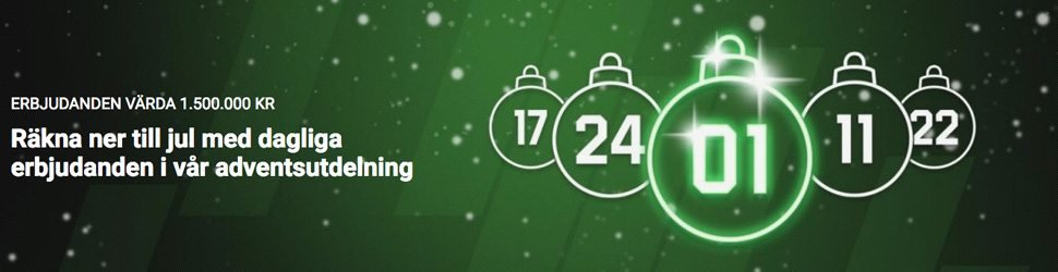 Unibet casino adventskalender erbjudanden och kampanjer