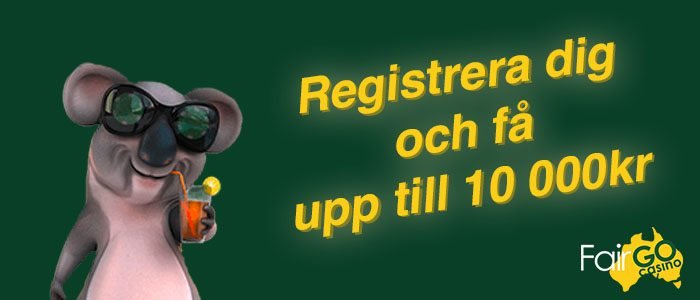 Registrera dig hos Fair Go Casino och få upp till 10 000 kr
