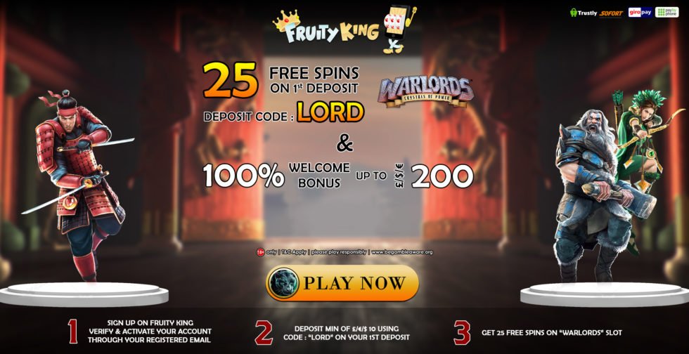 Fruity King casino 25 free spins vid första insättning