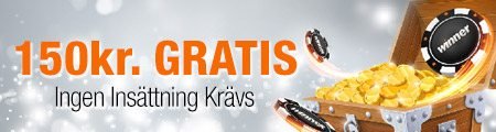 WInner casino gratis bonus - 150 kronor utan insättning vid registrering