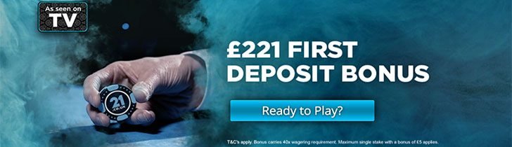 21 Uk Casino välkomstbonus upp till 2 210 kr