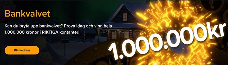 Spela på Bankvalv hos Mobil6000 casino och vinn 1.000.000 kronor