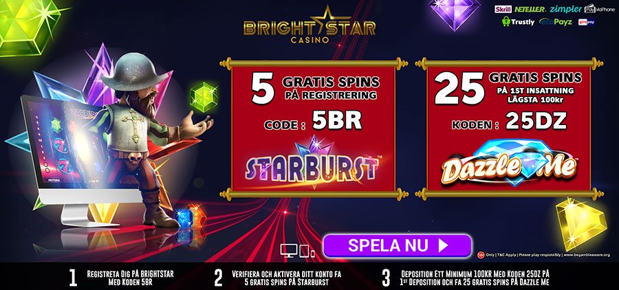 BrightStar Casino no deposit free spins