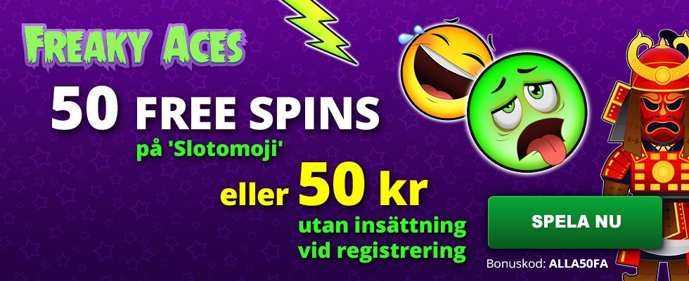 Freaky Aces casino no deposit bonus - 50 kr gratis utan insättning