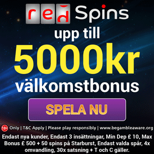 Red Spins casino free spins Hos Red Spins casino hämta 50 free spins för att spela på Starburst