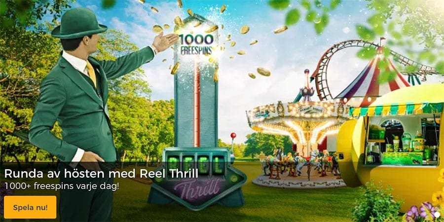 Spela på dagliga Reel Thrill-turneringar hos MrGreen casino