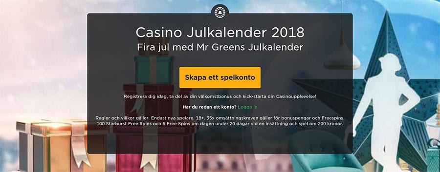 Mr Green casino julkalender 2018 - fira jul med Mr Green!