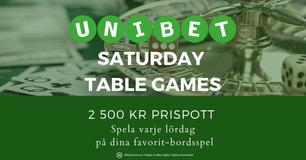 Dags för Saturday Table Games med Unibet Casino igen