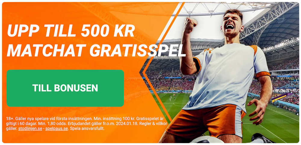 Leovegas Sport bonus - få en oddsbonus i form av ett gratisspel upp till 500 kr!